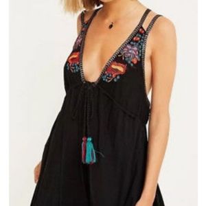 Free People bohemian black cotton tunic/ coverup